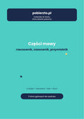 Części Mowy — Rzeczownik, Czasownik, Przymiotnik, okładka zestawu PDF do druku