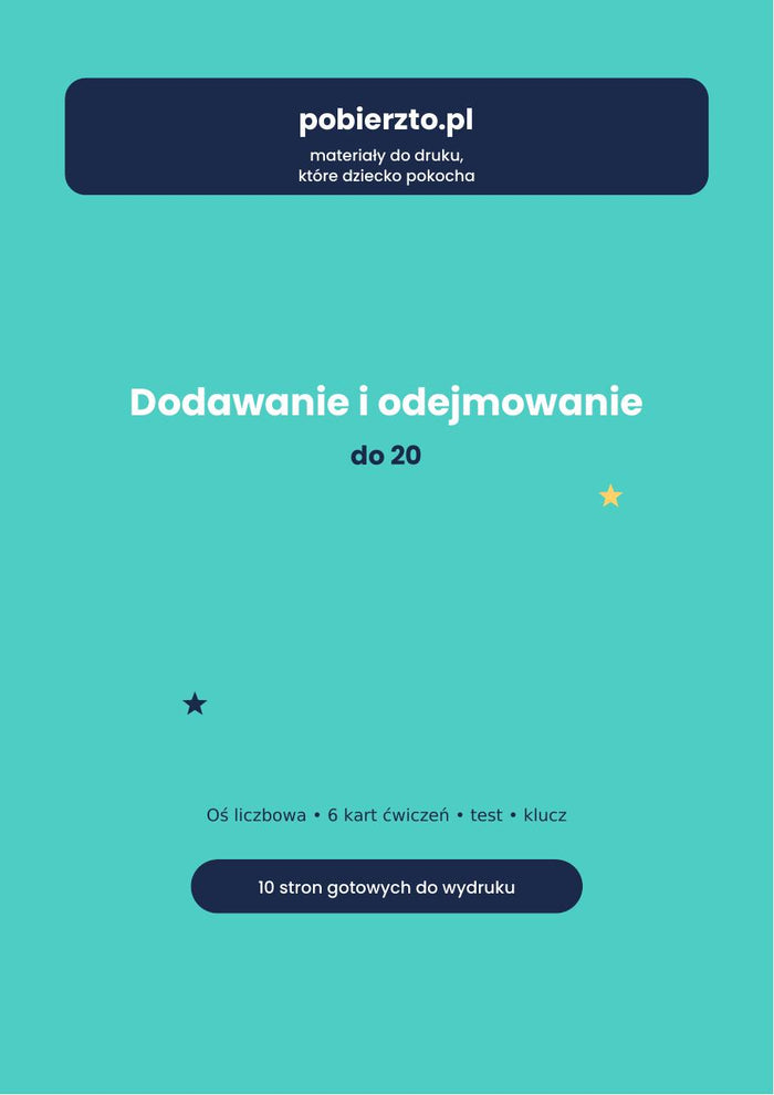 Dodawanie i Odejmowanie do 20 (PDF do druku)