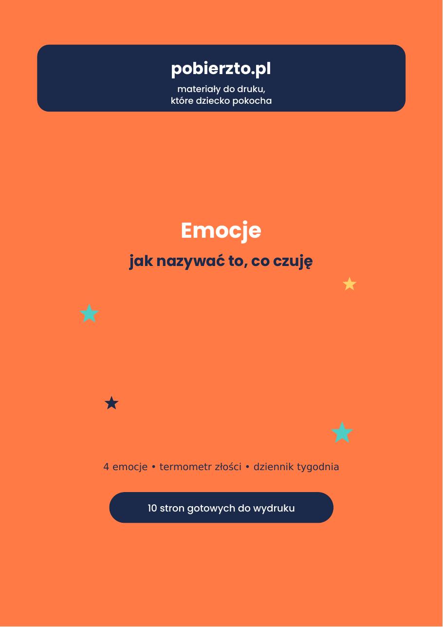 Emocje — Jak Nazywać To, Co Czuję, okładka zestawu PDF do druku