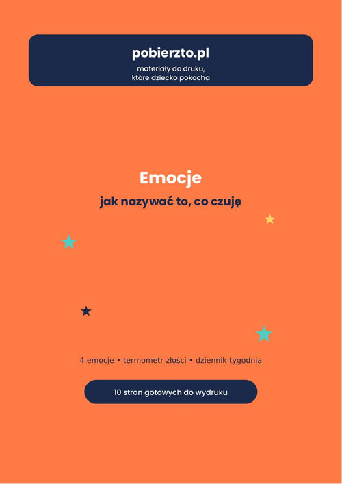 Emocje — Jak Nazywać To, Co Czuję, okładka zestawu PDF do druku