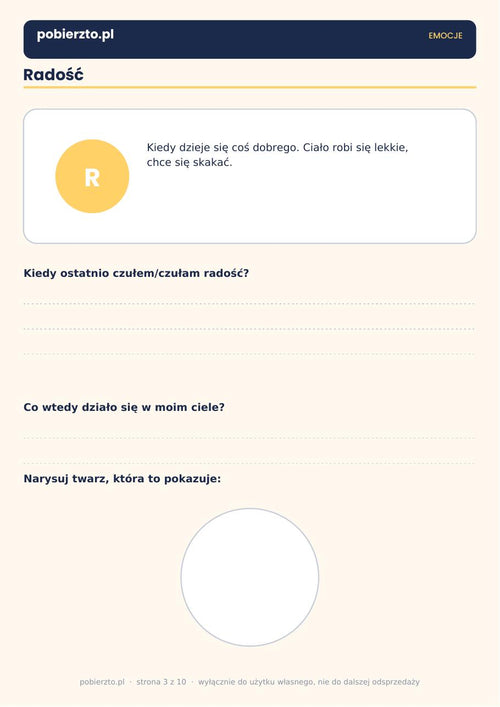 Emocje — jak nazywać to, co czuję, podgląd strony