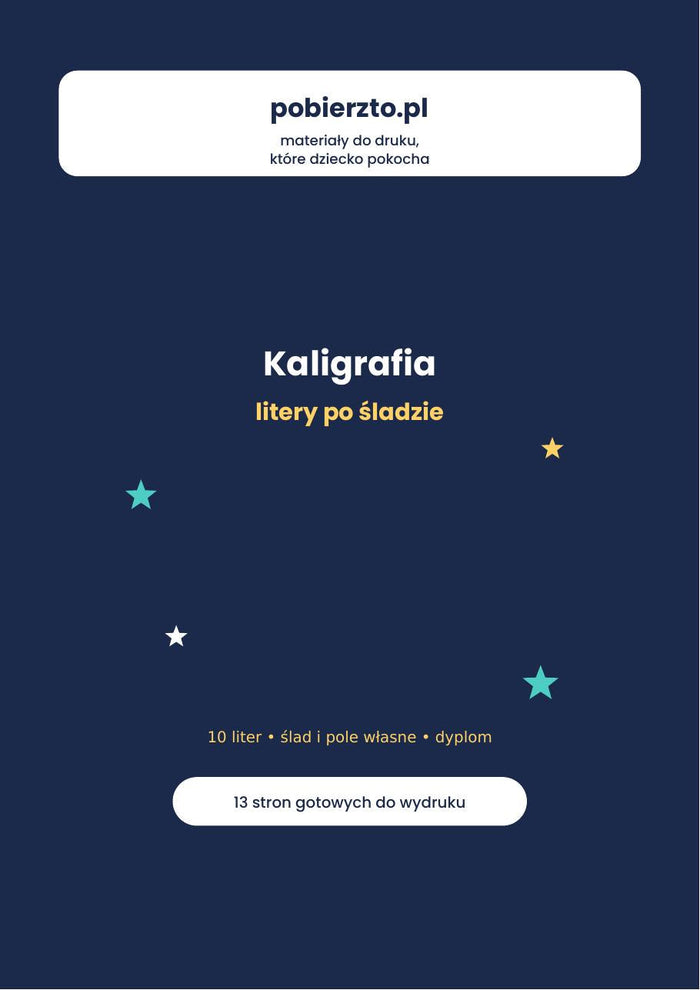 Kaligrafia — Litery po Śladzie (PDF do druku)
