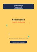 Kolorowanka Powrót do Szkoły (PDF do druku)