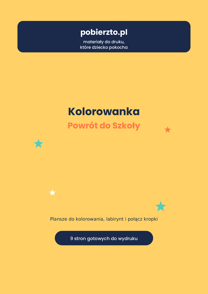 Kolorowanka Powrót do Szkoły (PDF do druku)