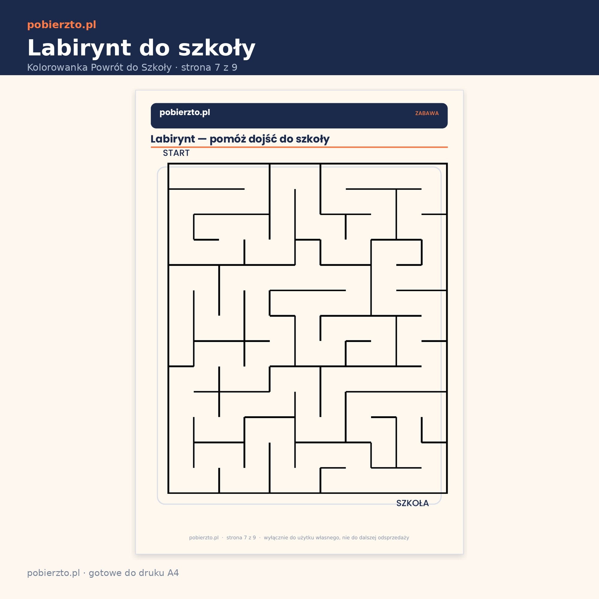 Labirynt — pomóż dojść do szkoły