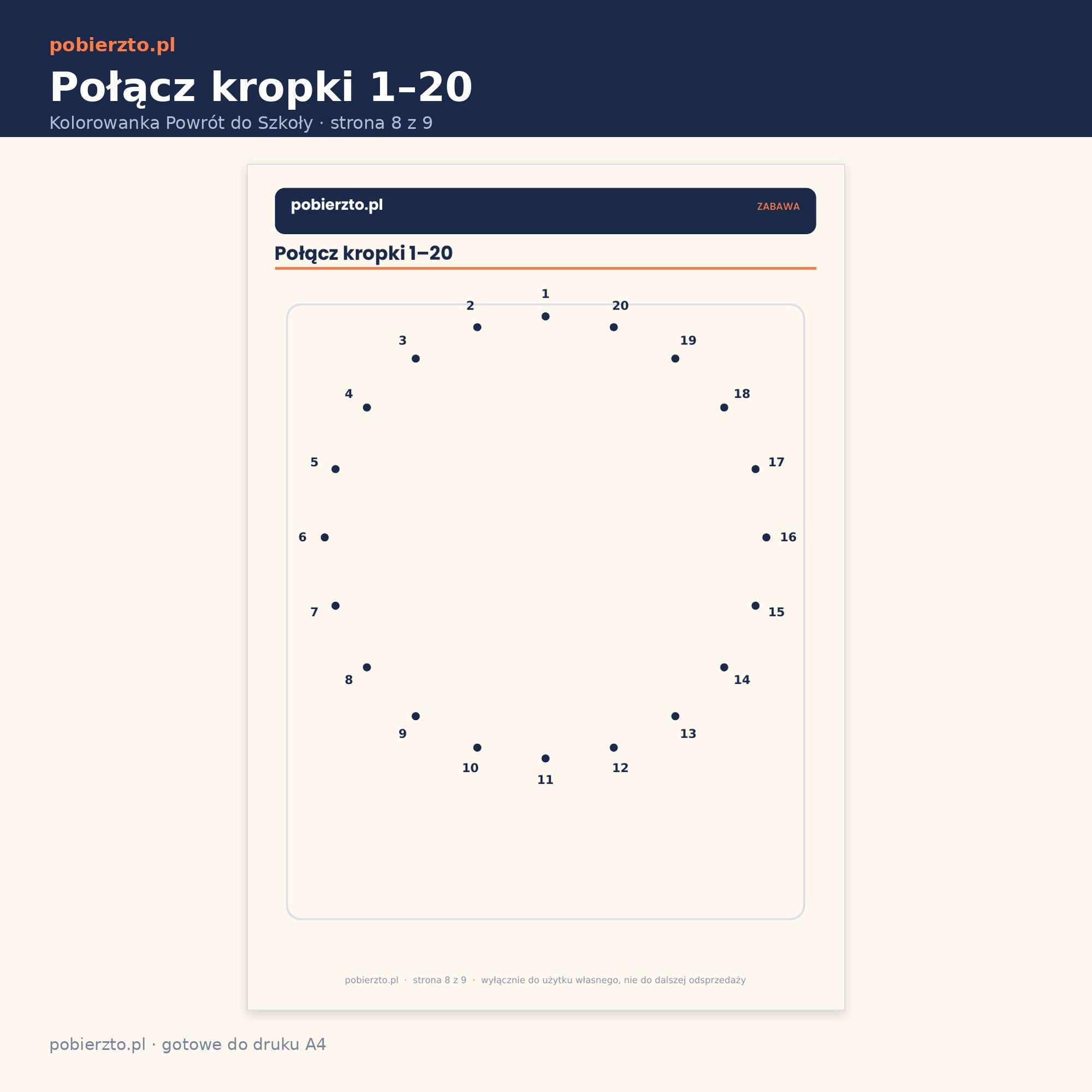 Połącz kropki od 1 do 20