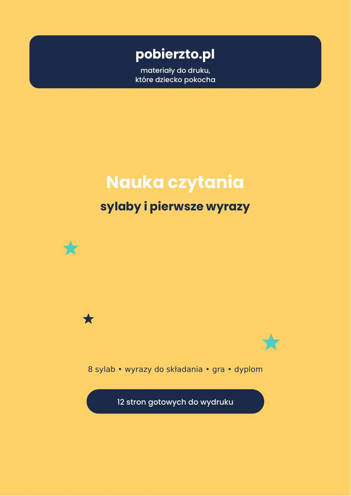 Nauka Czytania — Sylaby i Pierwsze Wyrazy (PDF do druku)