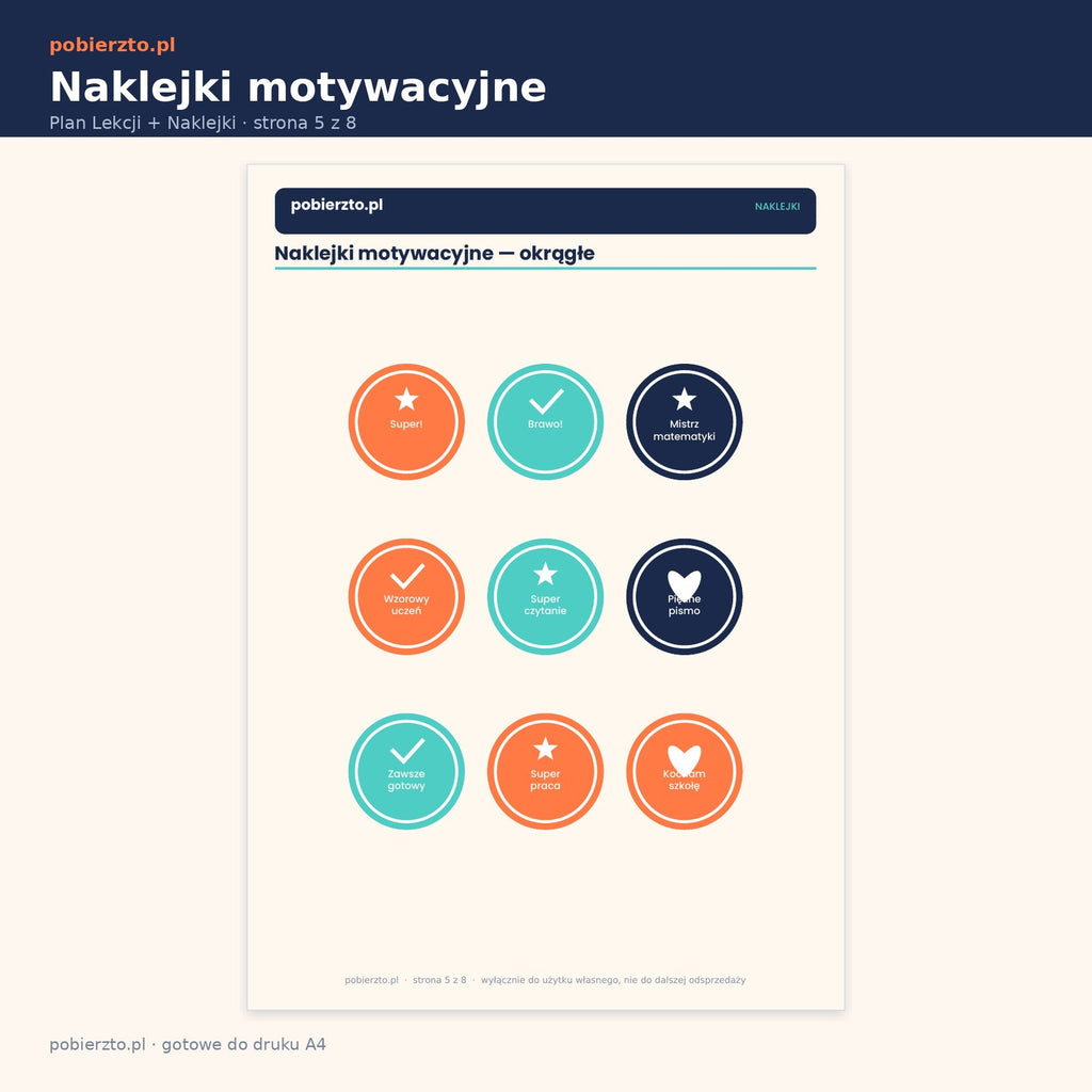 Naklejki motywacyjne do wycięcia