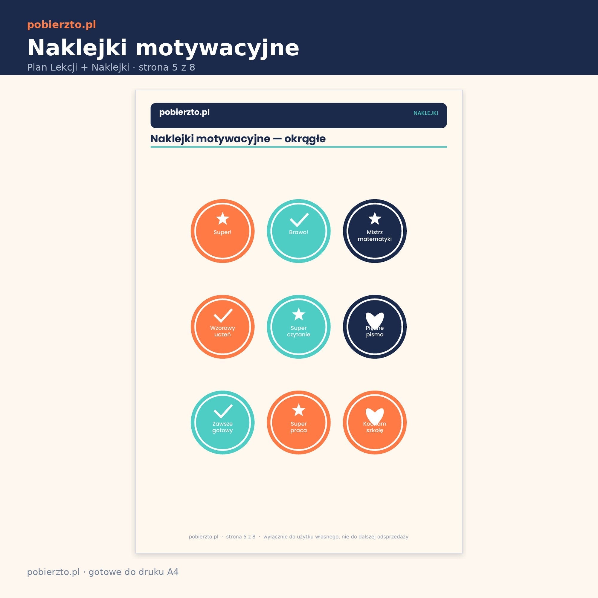 Naklejki motywacyjne do wycięcia