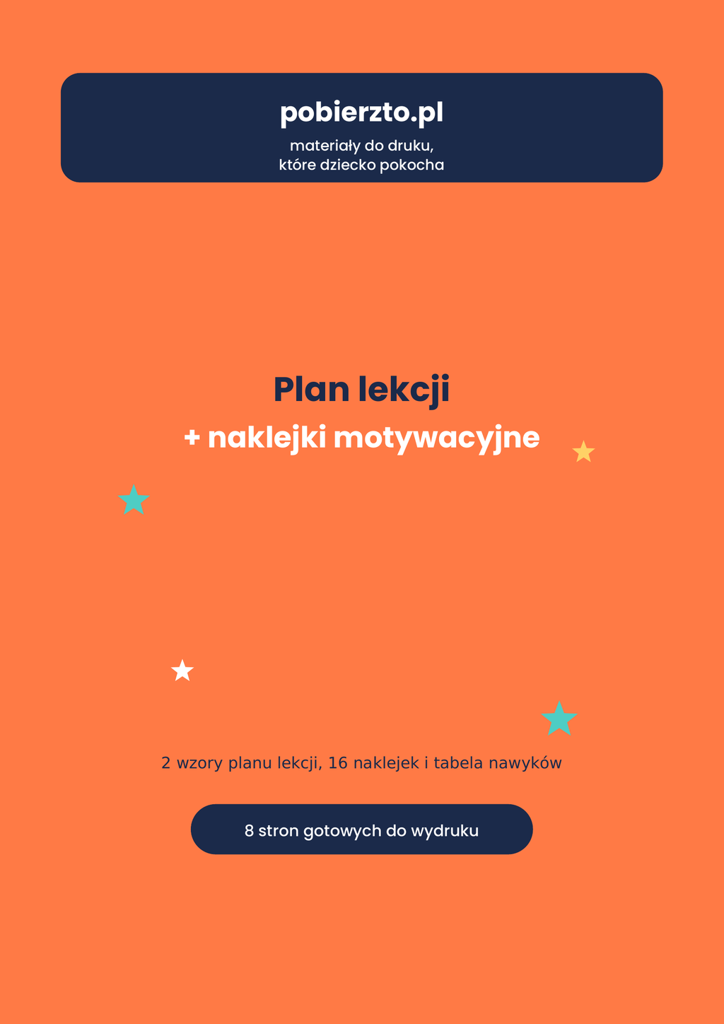 Plan Lekcji + Naklejki Motywacyjne (PDF do druku)