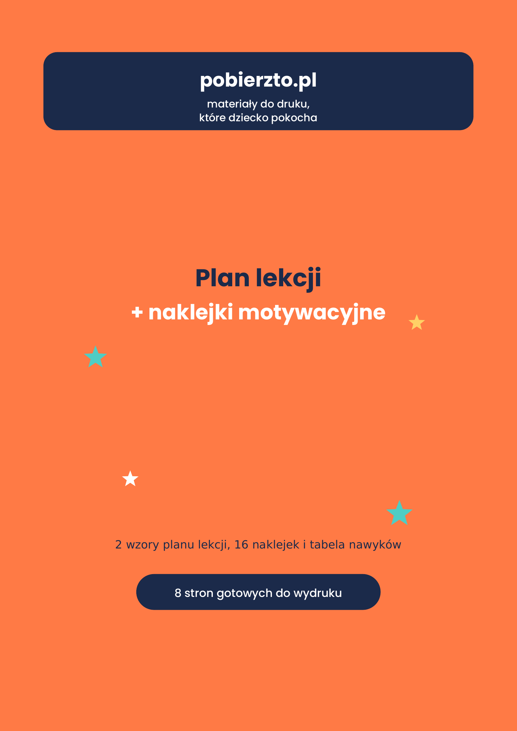 Plan Lekcji + Naklejki Motywacyjne (PDF do druku)