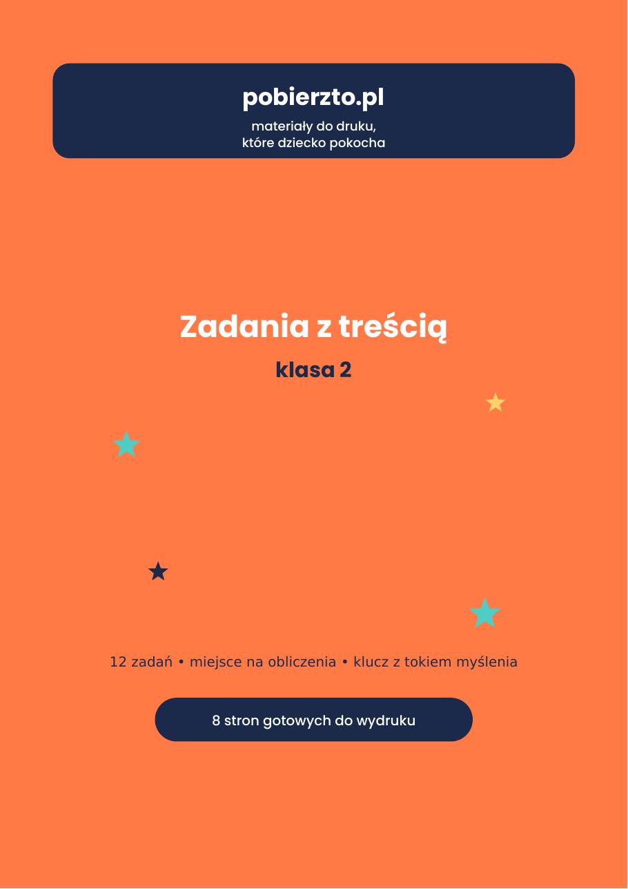 Zadania z Treścią Klasa 2, okładka zestawu PDF do druku