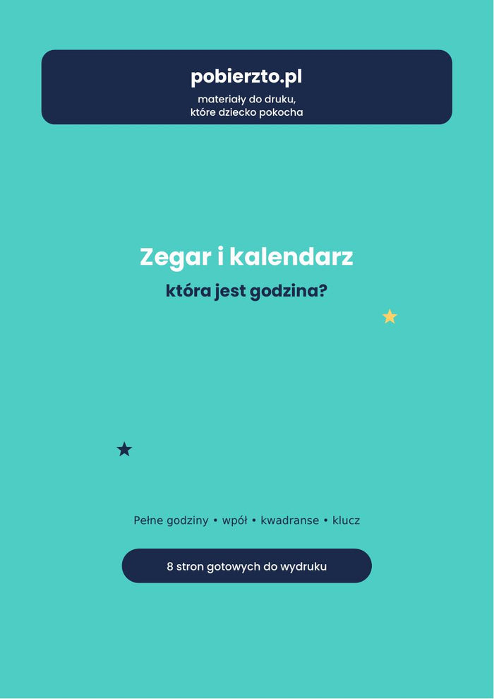 Zegar i Kalendarz — Która Jest Godzina? (PDF do druku)